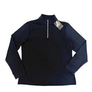 ZYIA ACTIVE Navy Clubhouse 1/4 Zip Pullover Athletic Top Women’s Size XL NWT